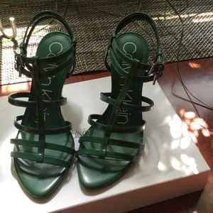 Calvin Klein emerald green sandals